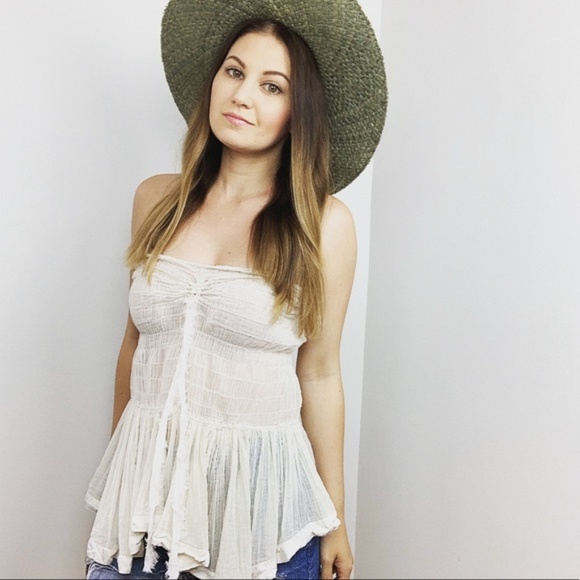 Free People Tops - FINAL SALE Free People Ivory Boho Strapless Top